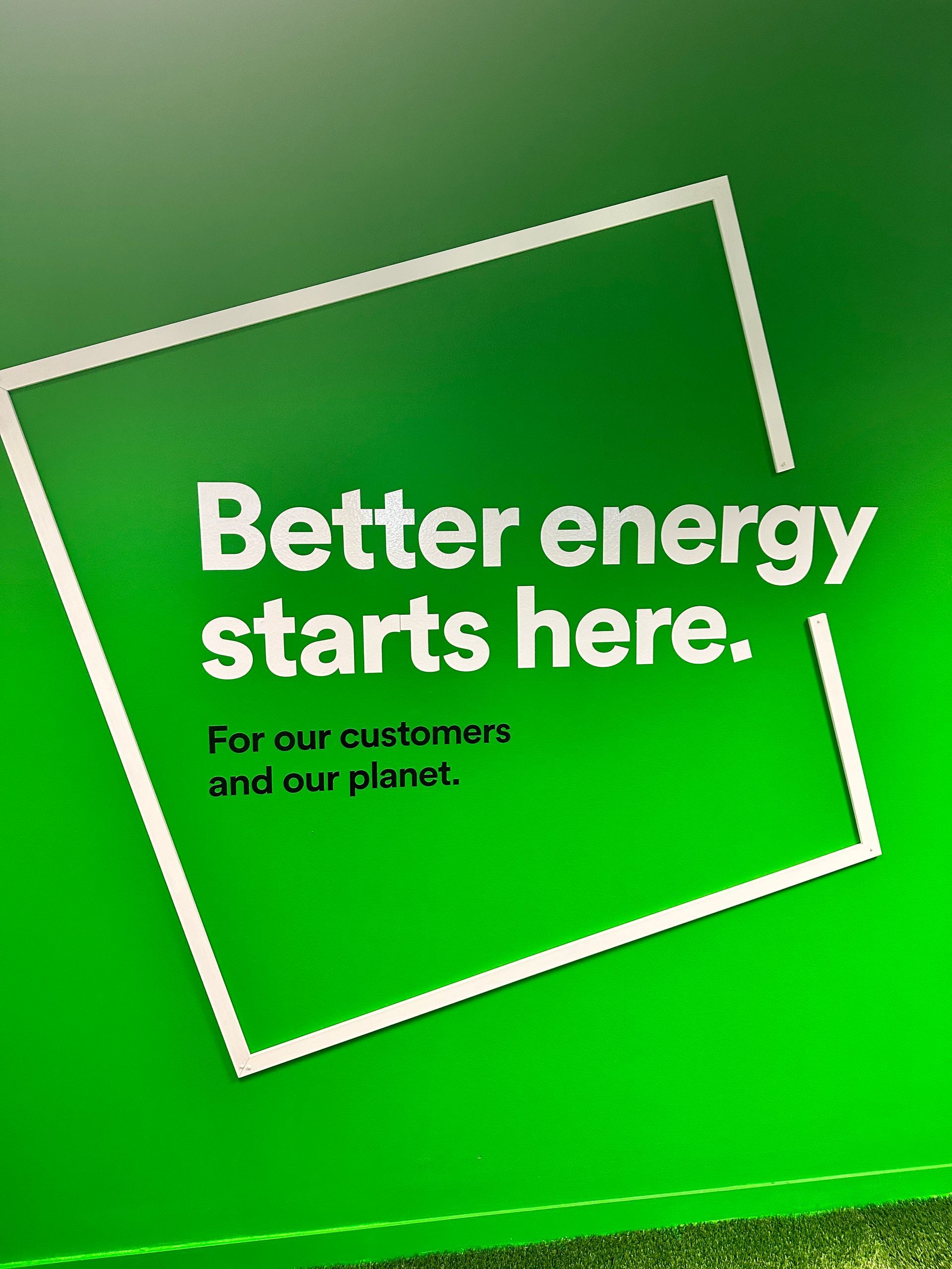 Ovo Energy brand refresh, internal and external signage