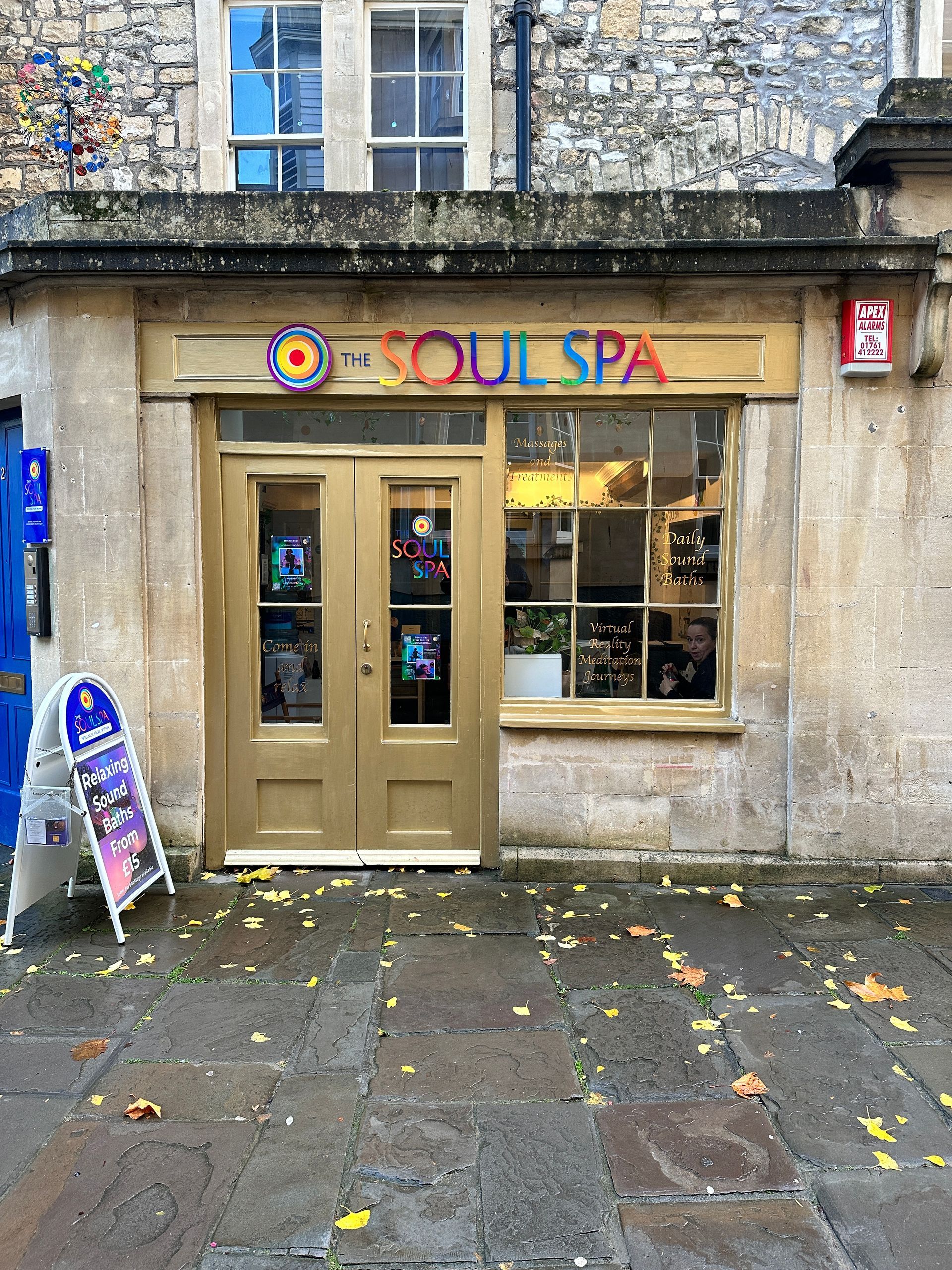 A building with a sign that says soul spa on it