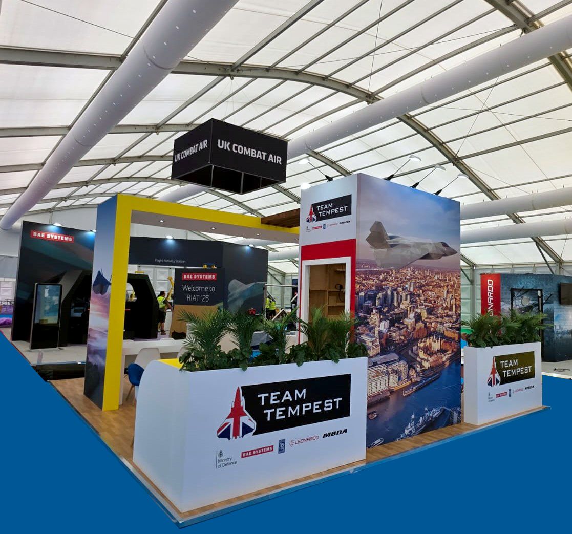 A large tent with a display for team tempest