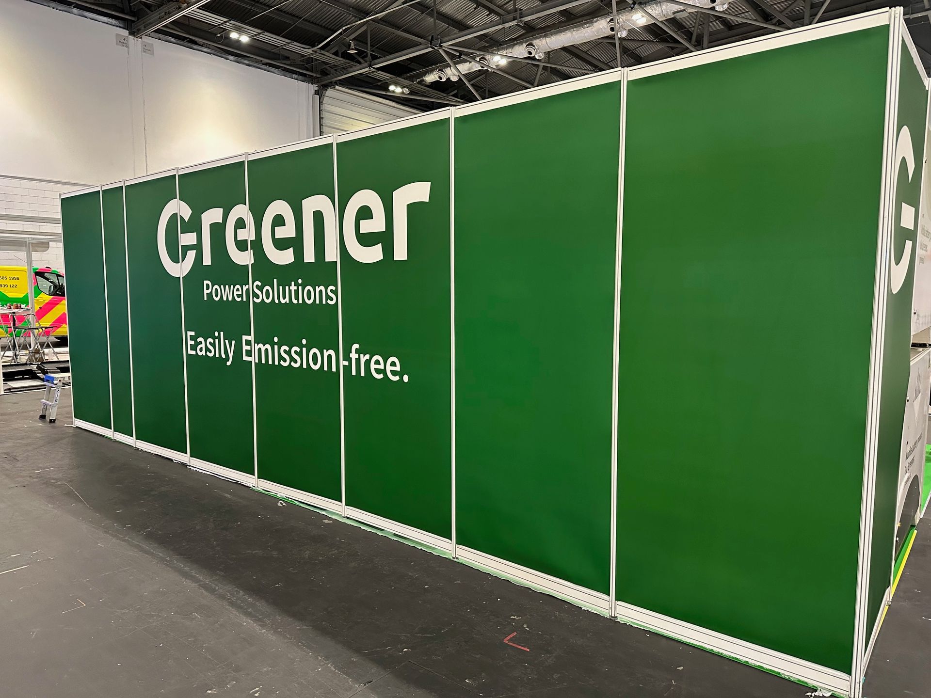 N3 Display Graphics | A green wall with the word greener on it