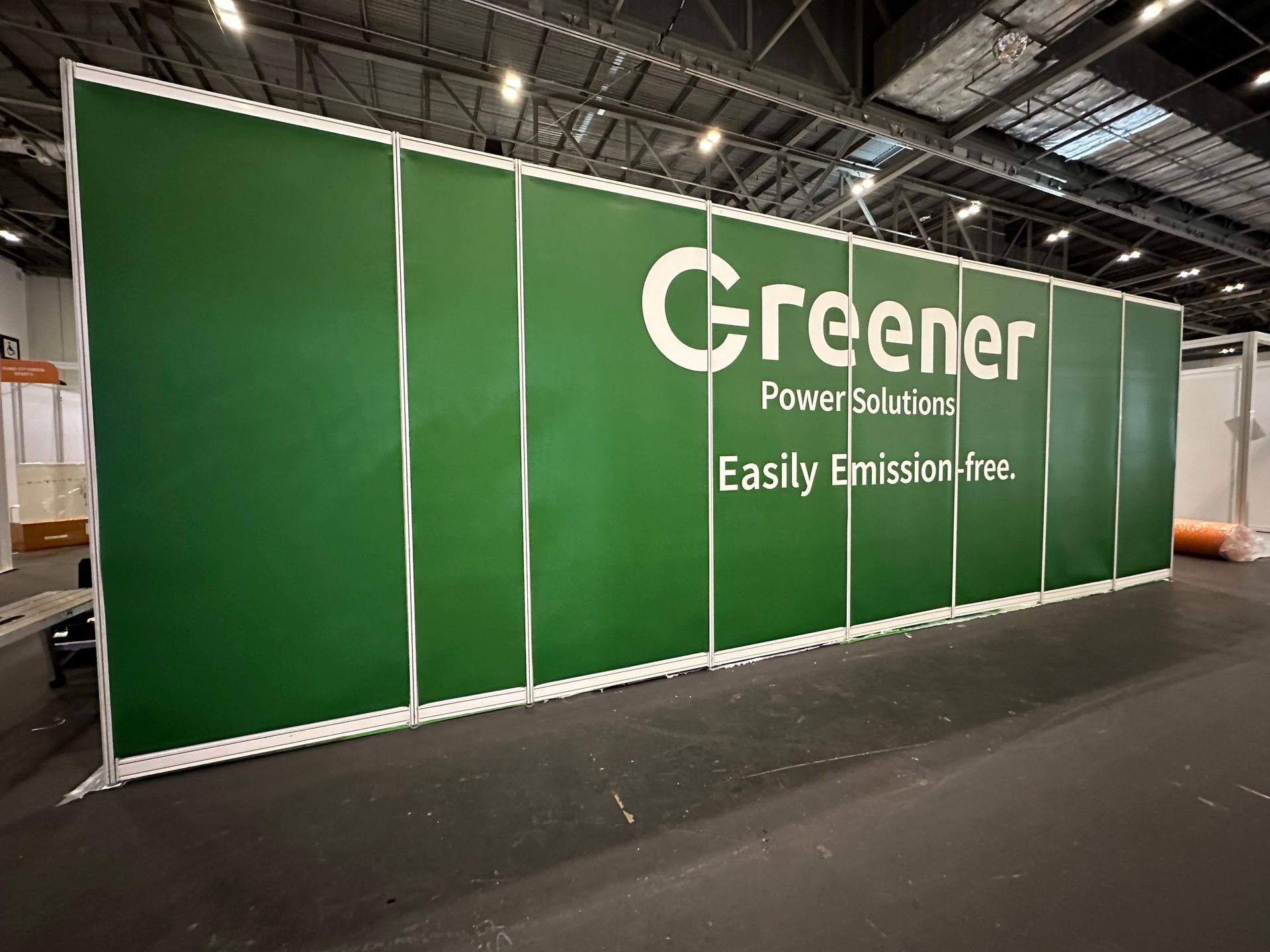 N3 Display Graphics | A green wall with the word greener on it