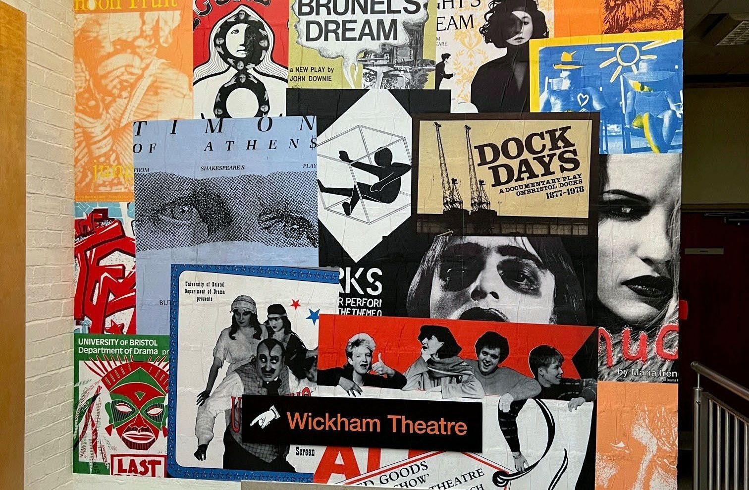 A collage of posters including one that says dock days
