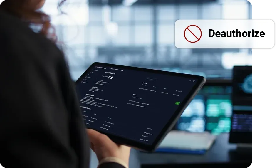 Person using a tablet, with a