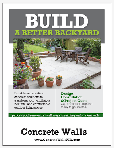 concrete solutions in Southern MD using concrete to Build a Better Backyard.