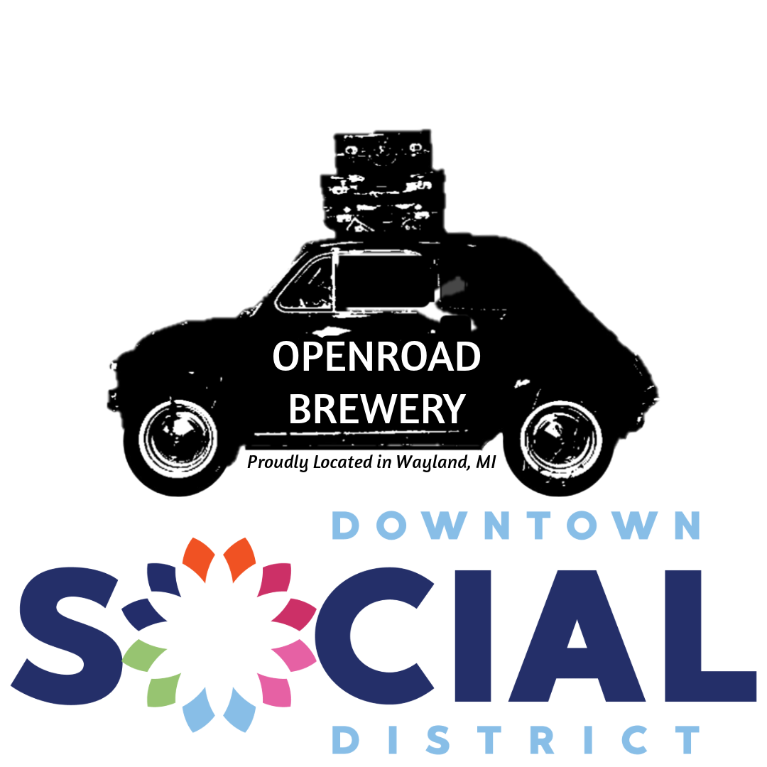 A logo for openroad brewery downtown social district