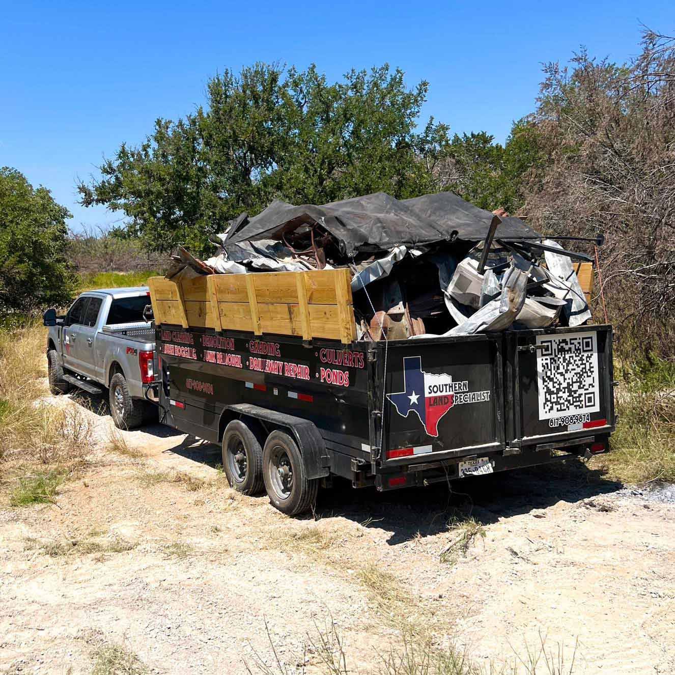 Debris on Blue Container — Southlake, TX — Southern Land Specialist