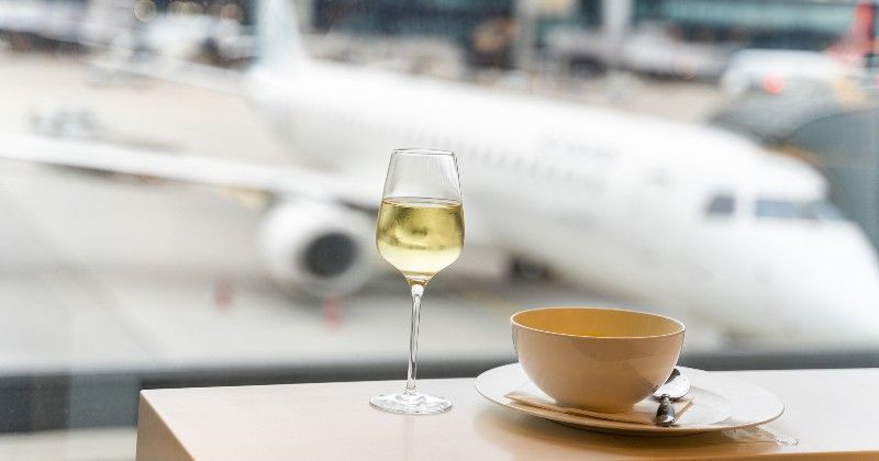 Coffee and Wine at Airport