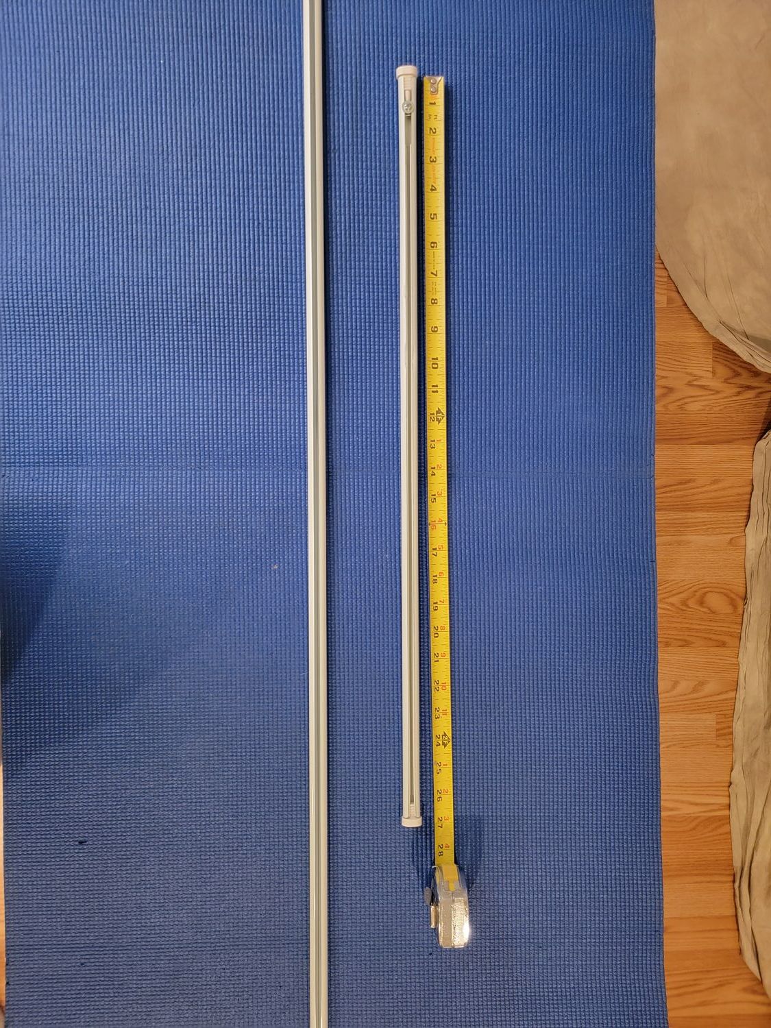 Step one of making  a boho newborn tent out of metal rod