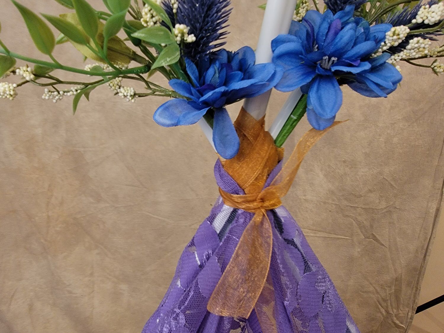 Step 4 of making  a boho newborn tent out of metal rod