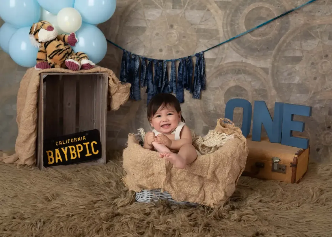 Boy first Birthday Photo Shoot. Travel Theme.