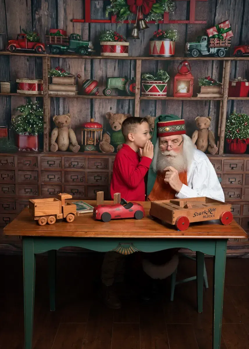 Child whispering what he wants to Santa in Glendale, CA 912098