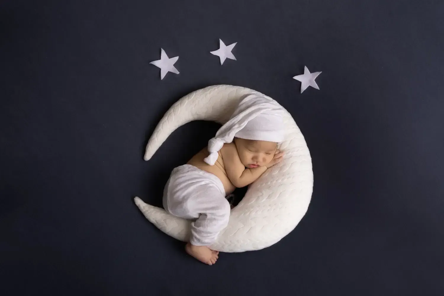 Newborn Boy on moon with stars