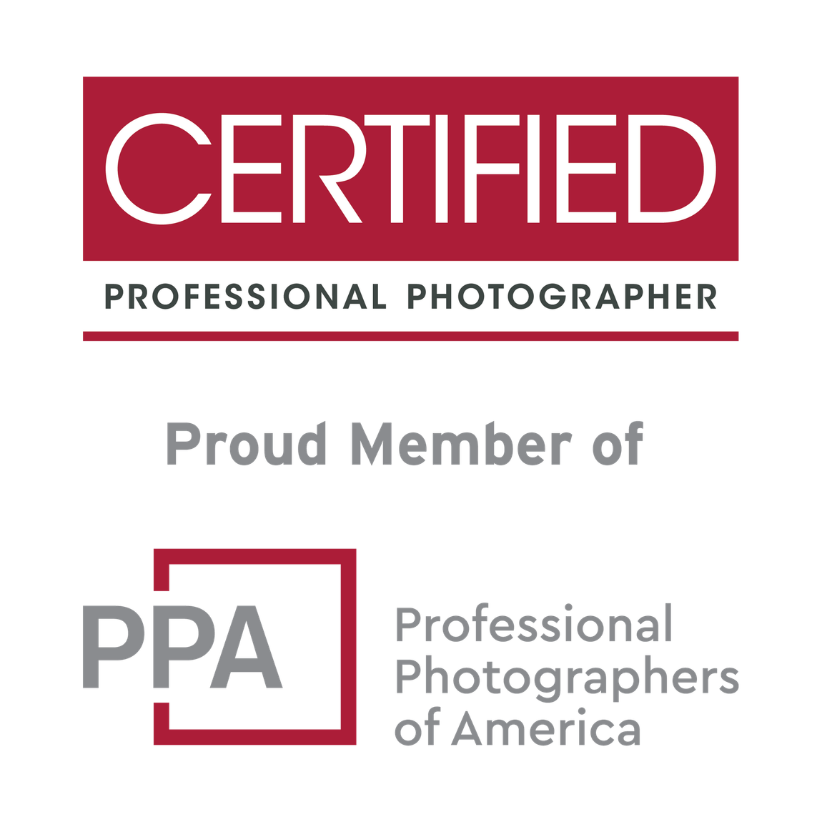 Certified professional photographer logo