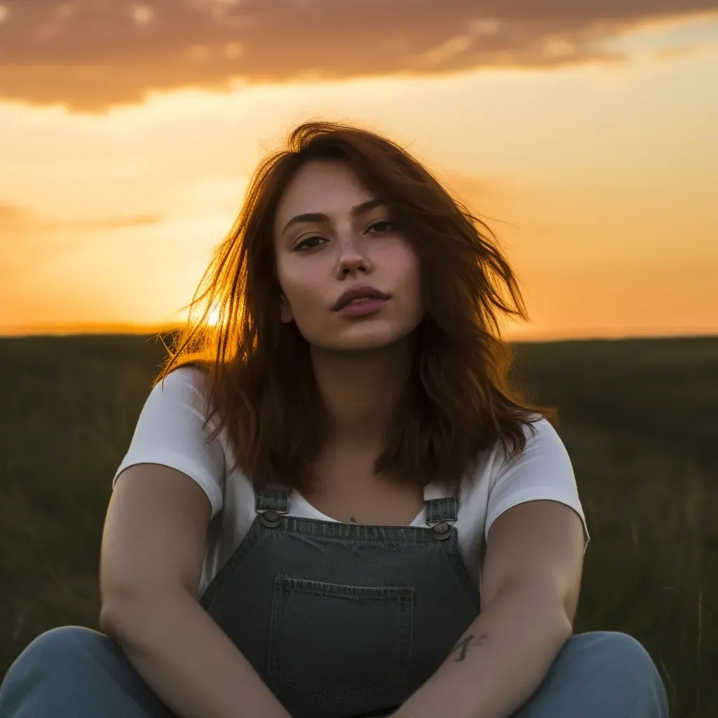 Young woman posed to look heavier
