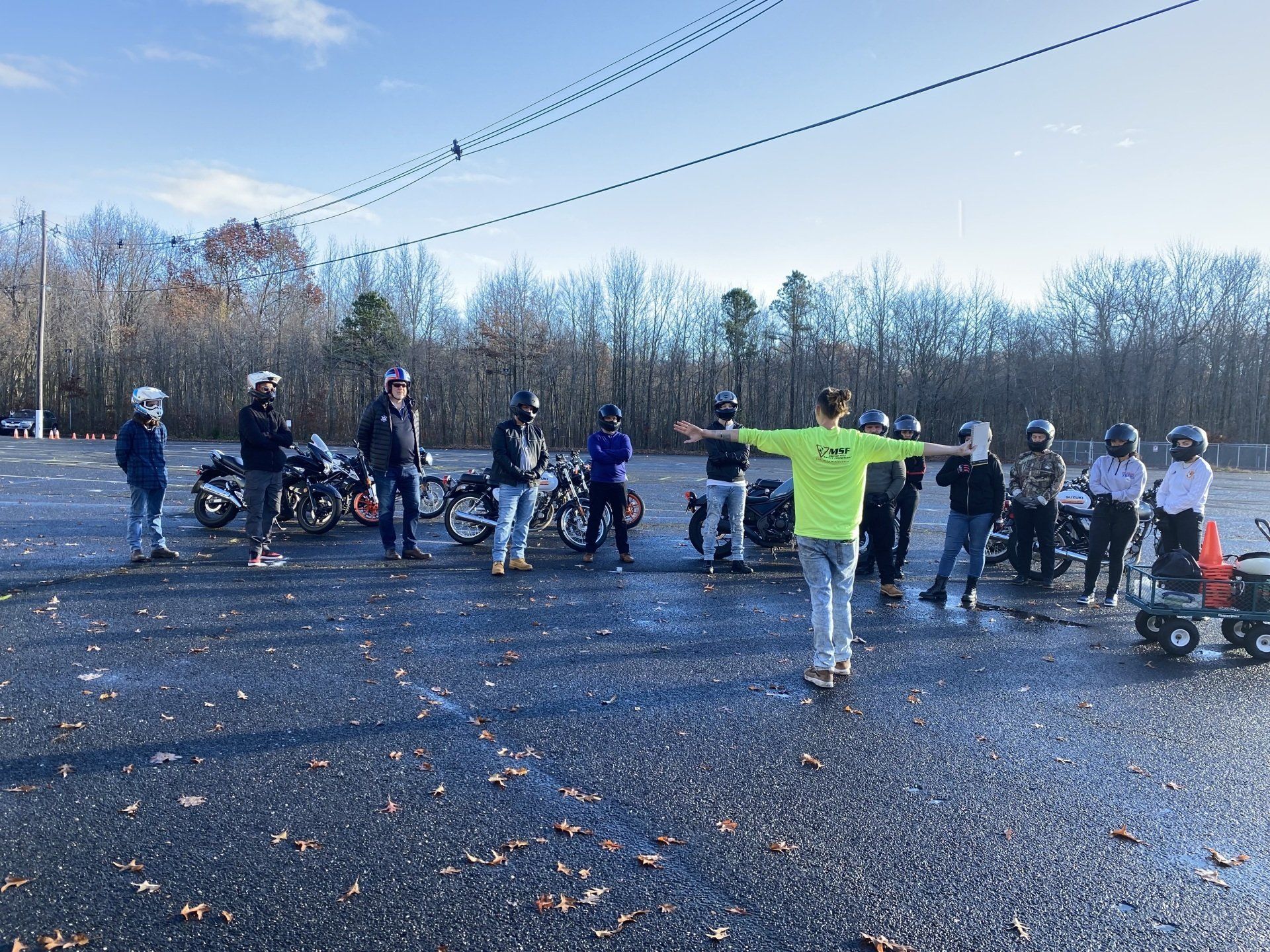Trainees Listening To Their Instructor — Englishtown, NJ — Motorcycle Rider Training