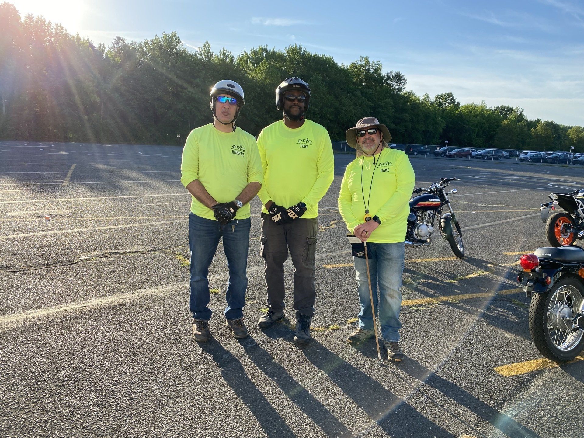 Three Men Standing Outside — Englishtown, NJ — Motorcycle Rider Training
