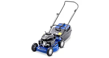 A Blue Mower is Sitting on a White Surface — Urunga Chainsaw and Mower in Urunga, NSW