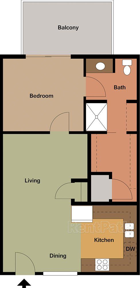 Floor Plan 1 bedroom | Ingram Mill Villas