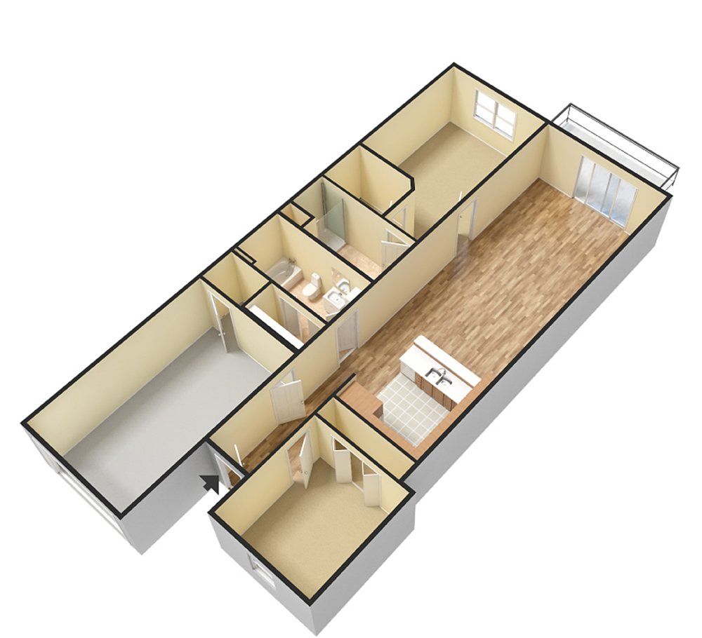 Floor Plan 2 bedroom | Ingram Mill Villas
