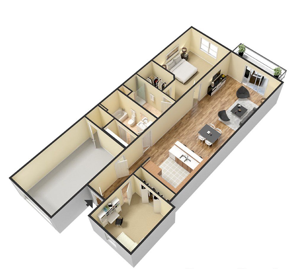 Floor Plan 2 bdr | Ingram Mill Villas