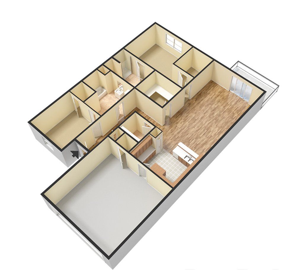 Floor Plan 3 2 bed 2 bath  | Ingram Mill Villas
