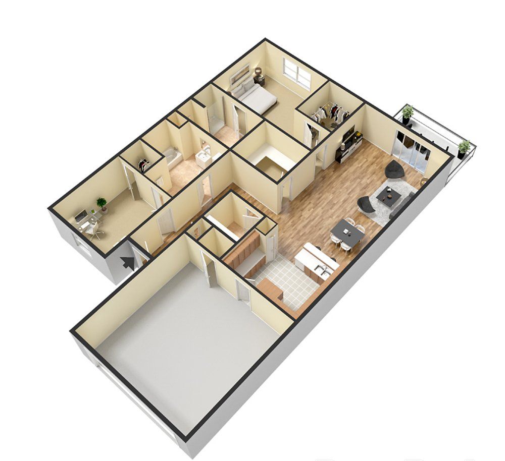 Floor Plan 3 2B 2B  Ingram Mill Villas