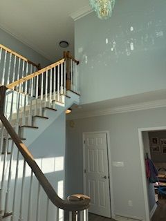 A staircase leading up to the second floor of a house.