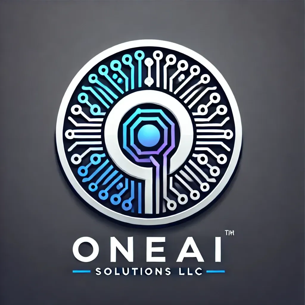 A logo for oneai solutions llc is shown