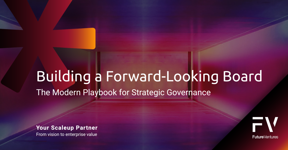 A brightly colored hallway glowing pink, purple, and yellow.