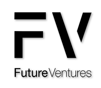 A black and white logo for future ventures