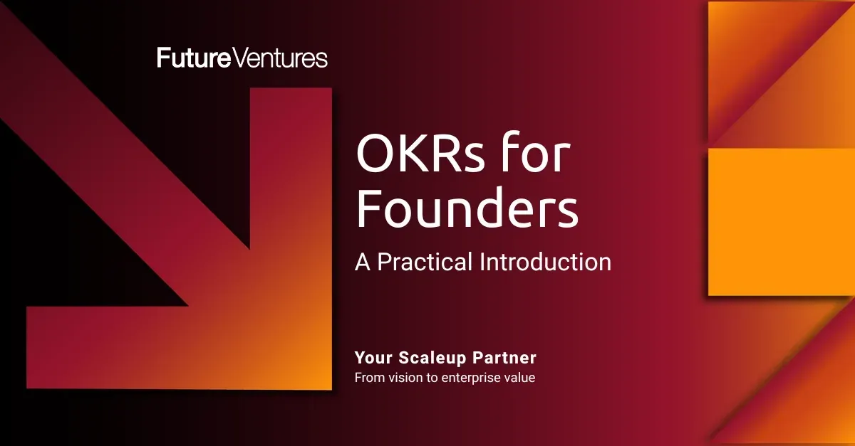 A dark red and orange graphic titled 