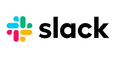A colorful logo for slack on a white background.