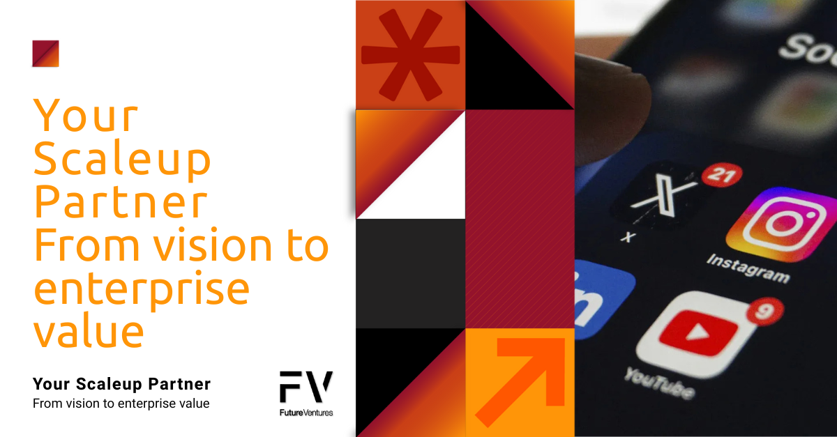 Smartphone screen with social media app icons: X, Instagram, TikTok, LinkedIn, and YouTube.