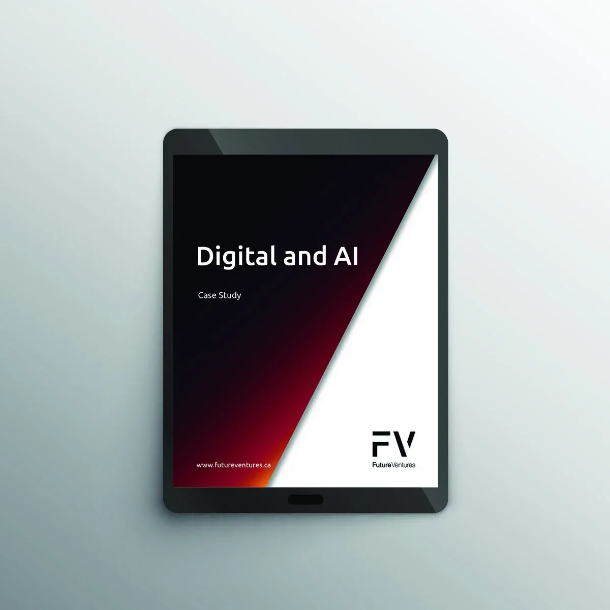 Tablet displaying a report titled 