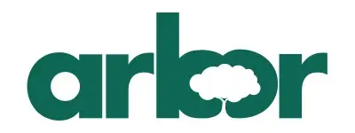 Green lowercase “arbor” logo with a white cloud integrated into the wordmark