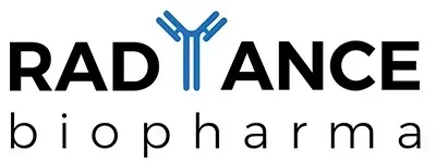Radiance Biopharma logo in black and blue text with a stylized blue Y icon.
