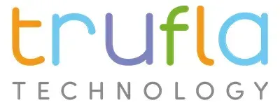 Trufla Technology logo in orange, blue, and teal text on a white background.