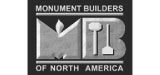 Logo de Monument Builders of North America, représentant les initiales « MB » avec des outils à l'intérieur.