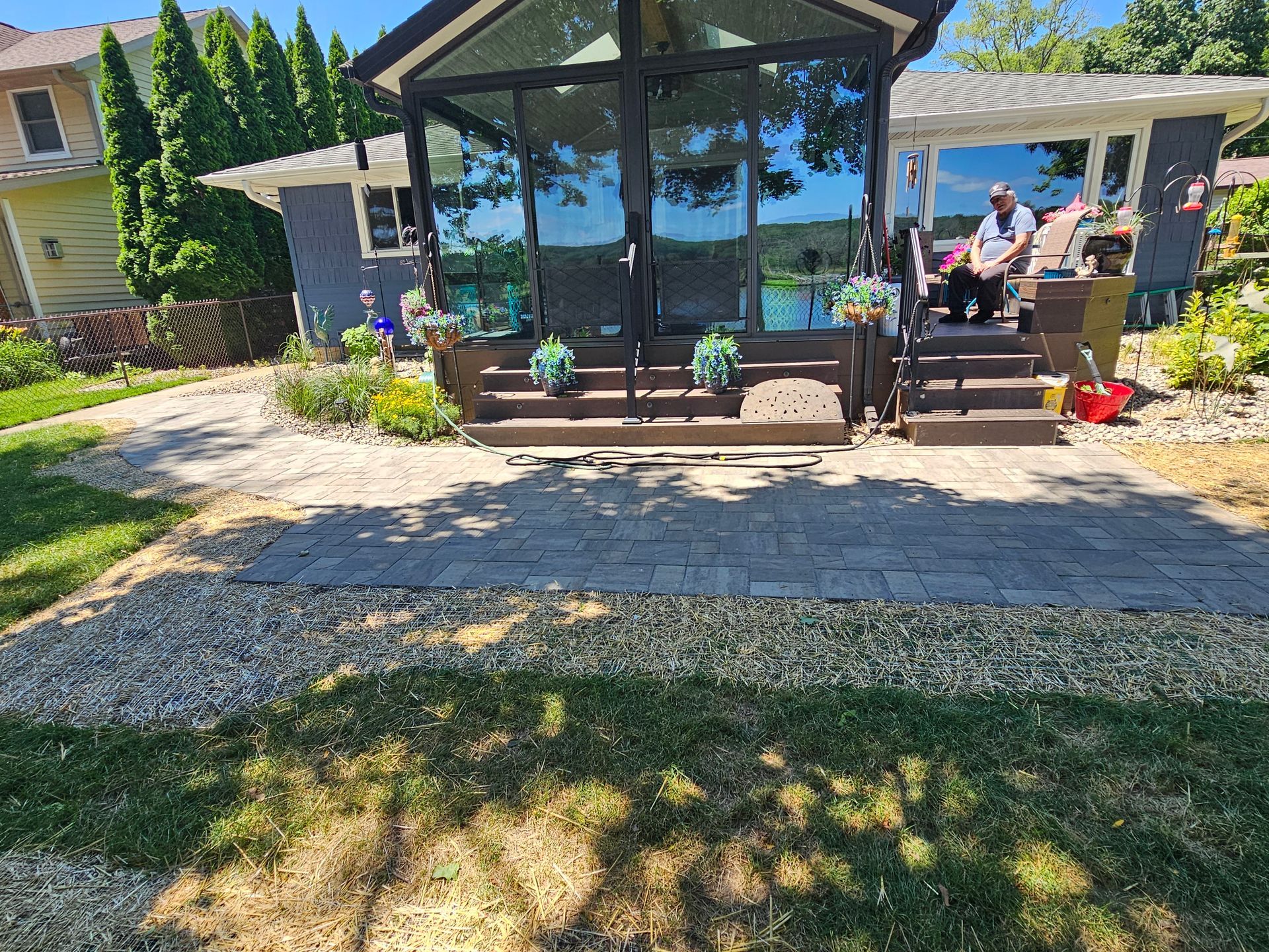 newly installed paver patio in Janesville, WI by Malterer's