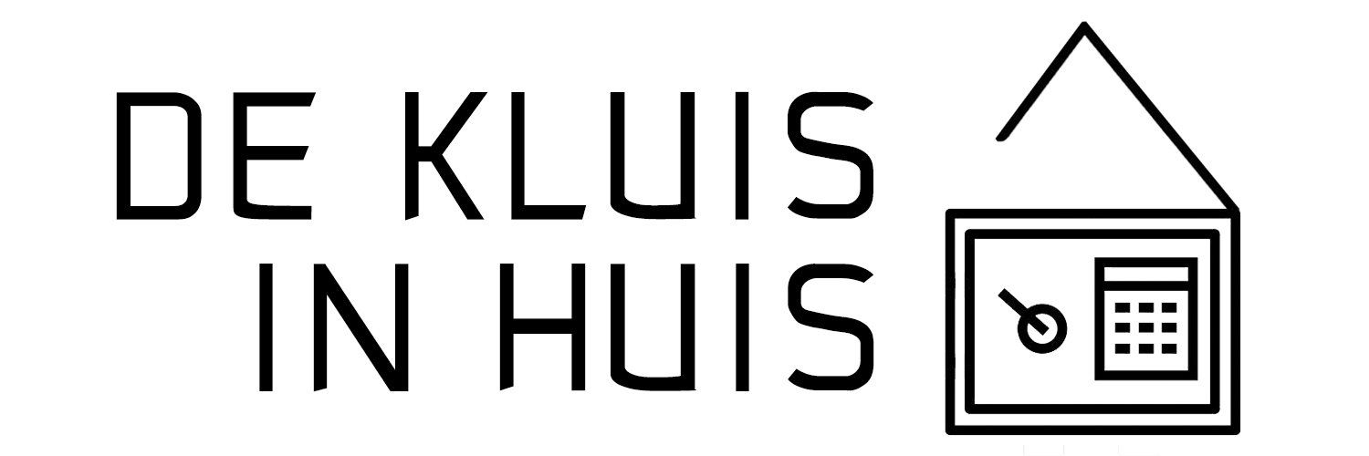 A black and white logo for de kluis in huis