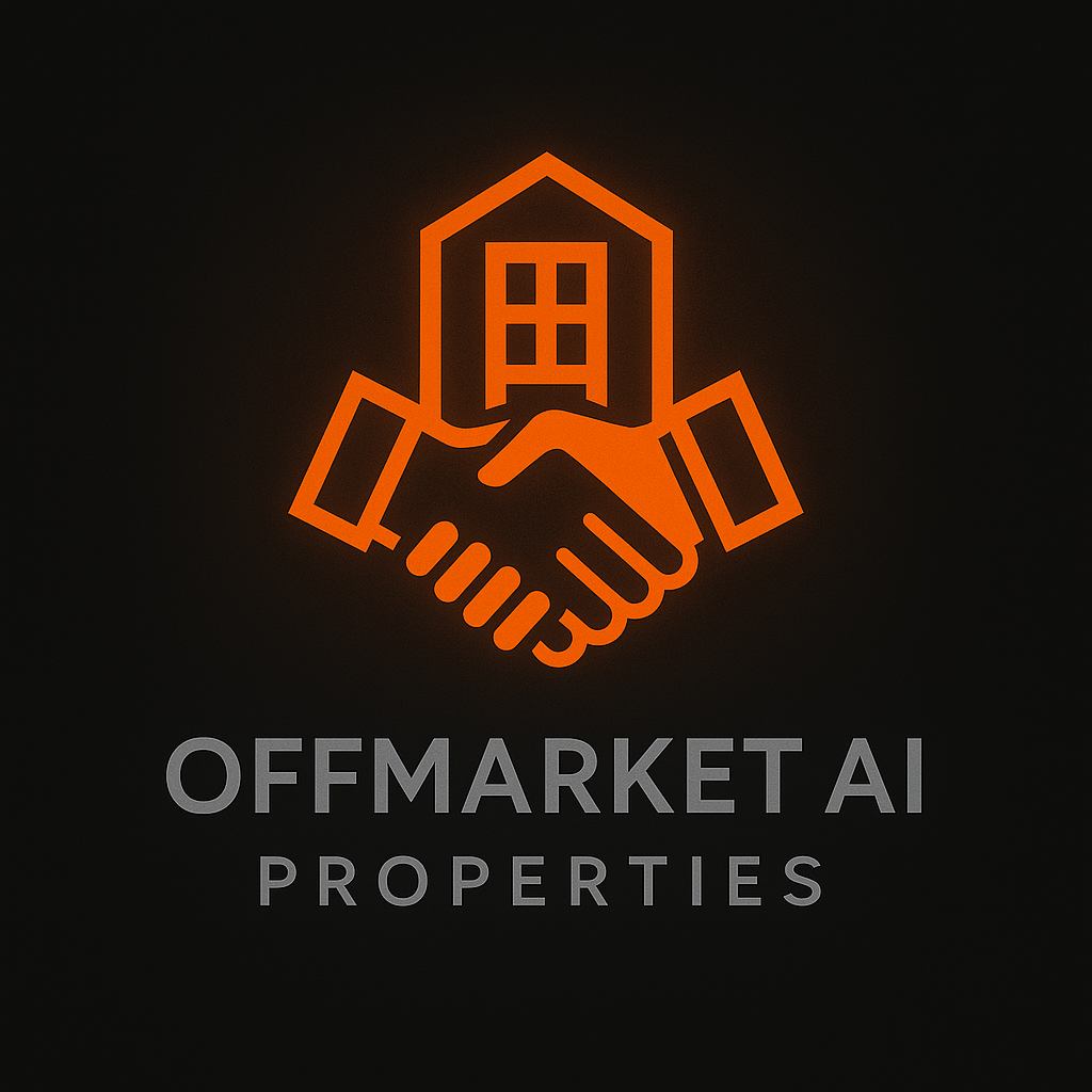 Orange handshake logo with house outline, 