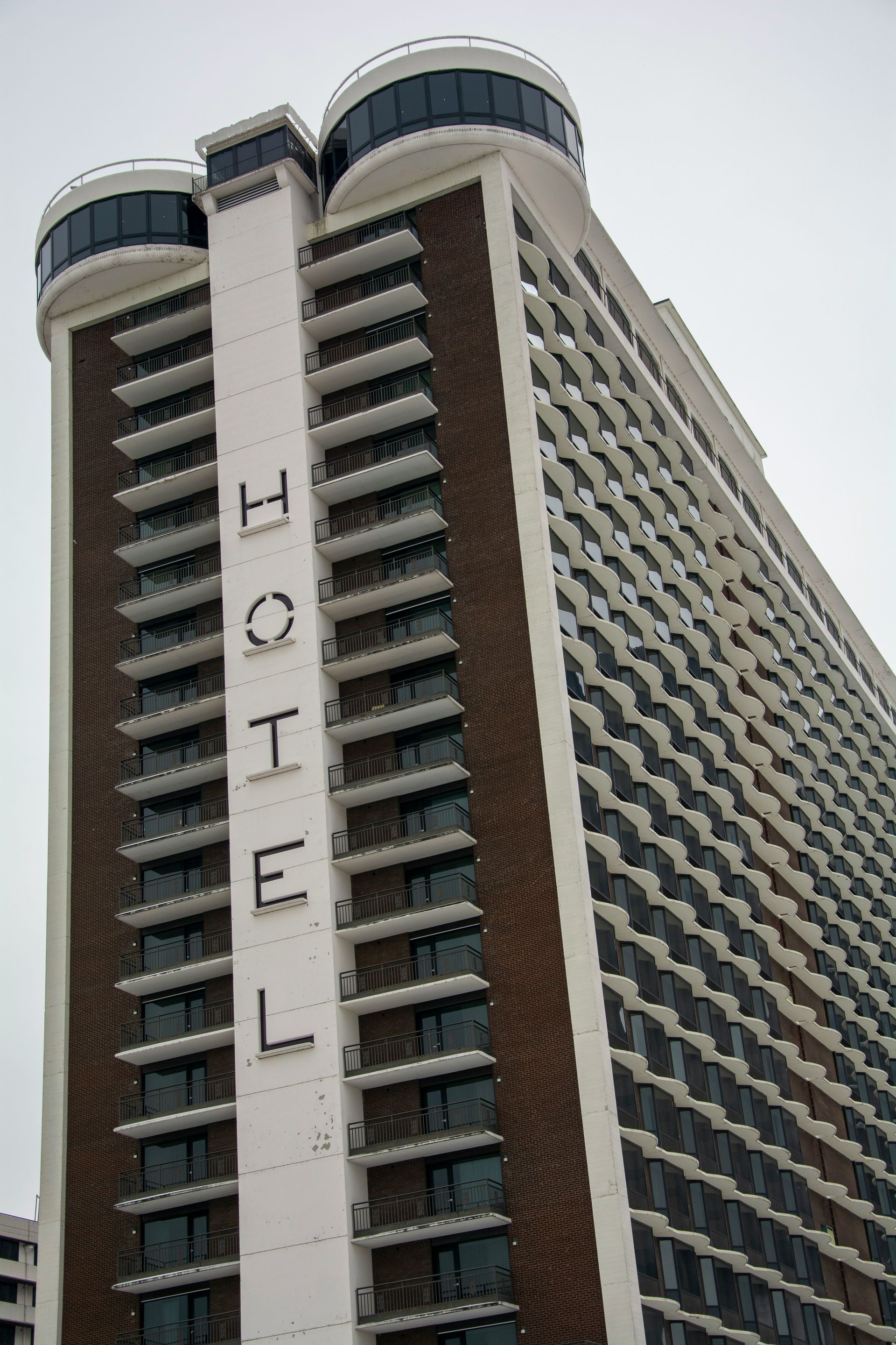 Tall hotel building with