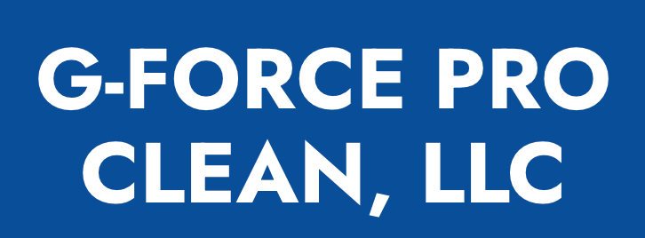 The logo for g-force pro clean llc is blue and white.