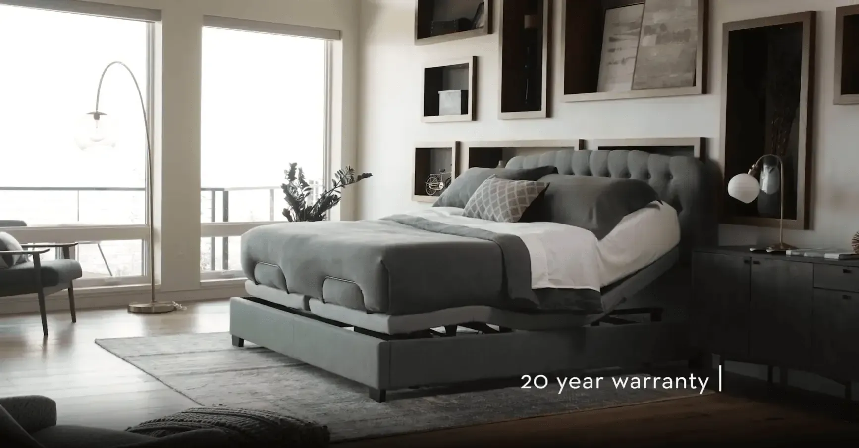 The Malouf M555 bed base has a 20 year warranty