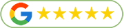Google logo with five gold stars.