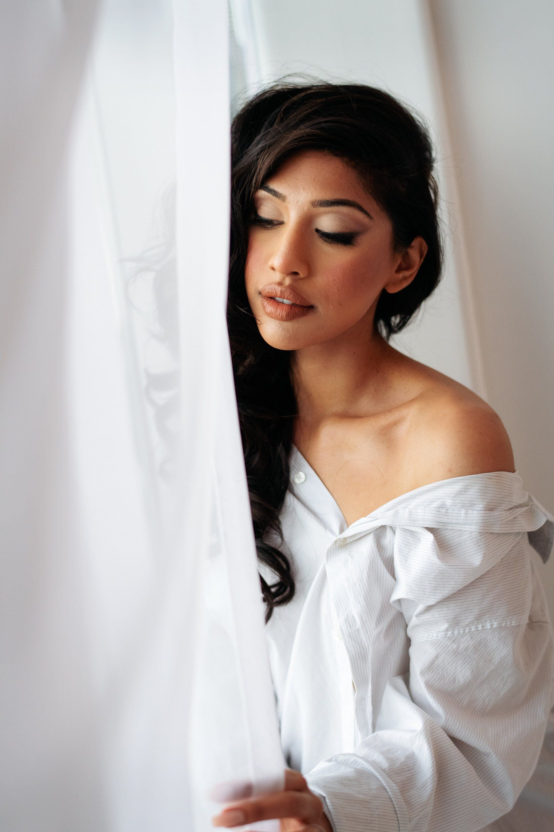 Woman with professional makeup