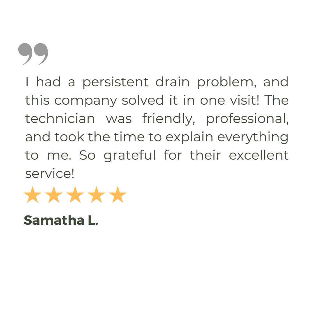 I had a persistent drain problem , and this company solved it in one visit !