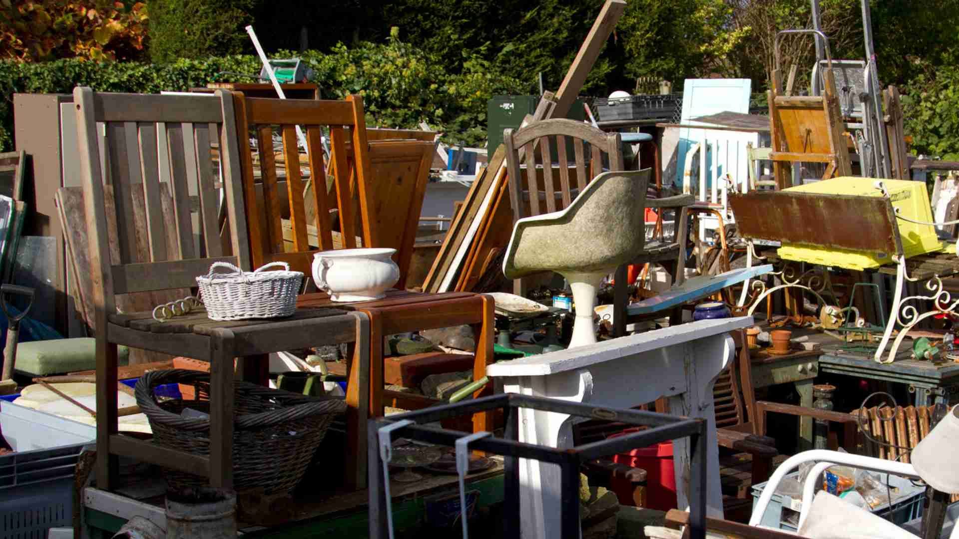 dining sets, old desks, and other junks for curbside pickup