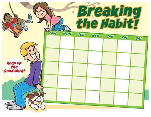 A calendar that says breaking the habit on it