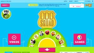 A screenshot of the odd squad website.
